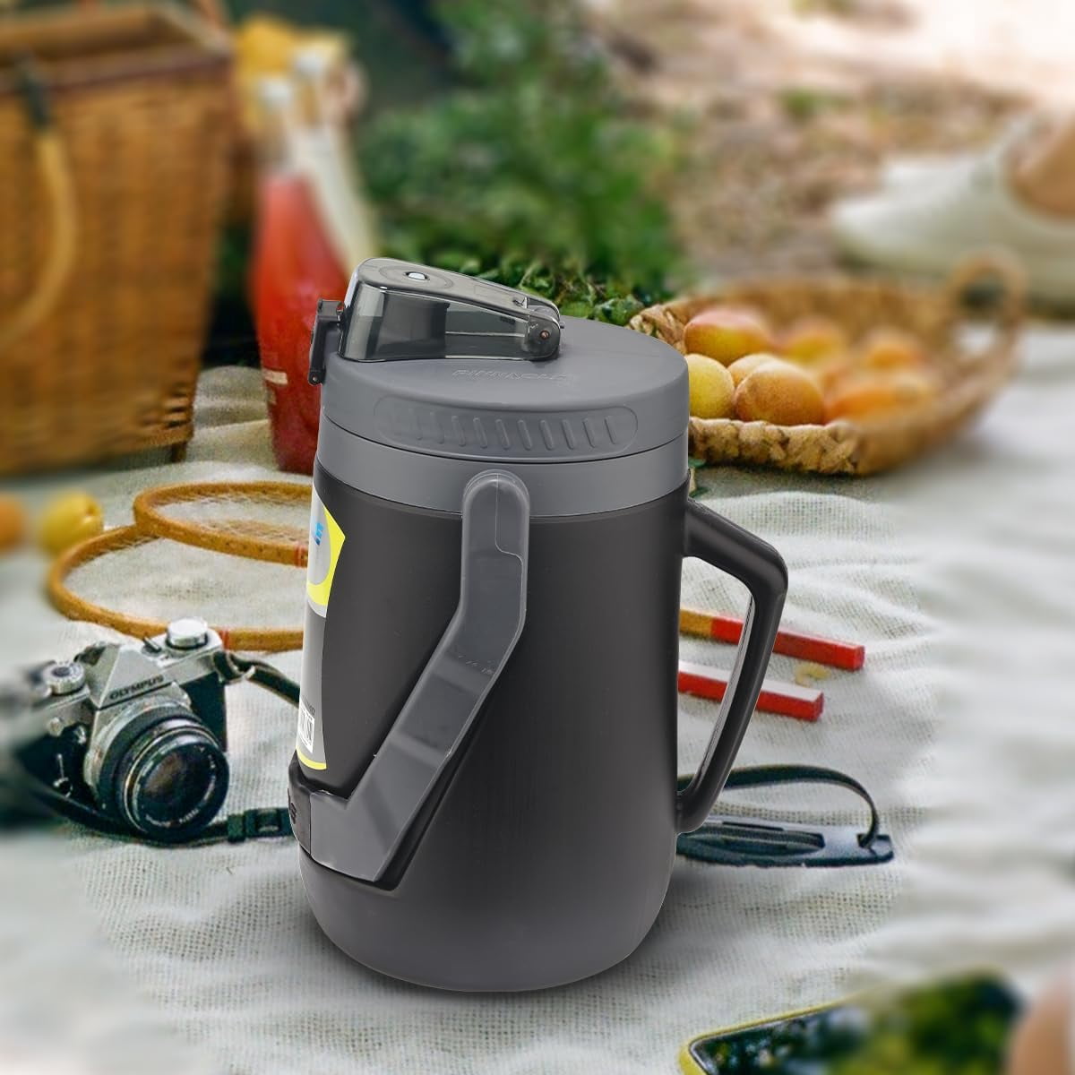 Pinnacle Thermoware Insulated Water Jug with Spout 85 Oz Large Water Bottle with Easy to Carry Handle - Black