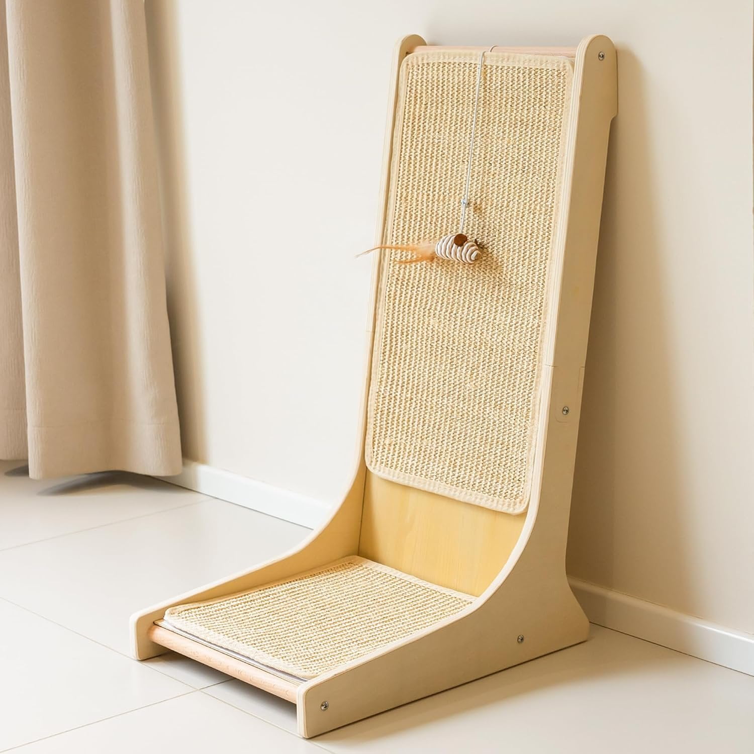 Sisal Scratcher Upright Scratch Pad Wall Mounted Vertical Alternative L Shape Board 105?