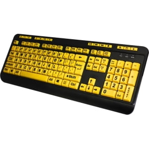 Adesso - Luminous AKB-132UY Full-size Wired Membrane Keyboard - Black/Yellow