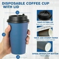 thumbnail image 2 of Tazas de café LITOPAK de papel de 16 onzas, paquete de 100 con tapas, azul/gris, 2 of 7