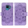 thumbnail image 5 of Asuwish Compatible with Samsung Galaxy S9 Wallet Phone Case and Tempered Glass Screen Protector Flower Faux Leather Flip Credit Card Holder Stand Zipper Cell Cover for S 9 Edge 9S GS9 Women Purple, 5 of 7