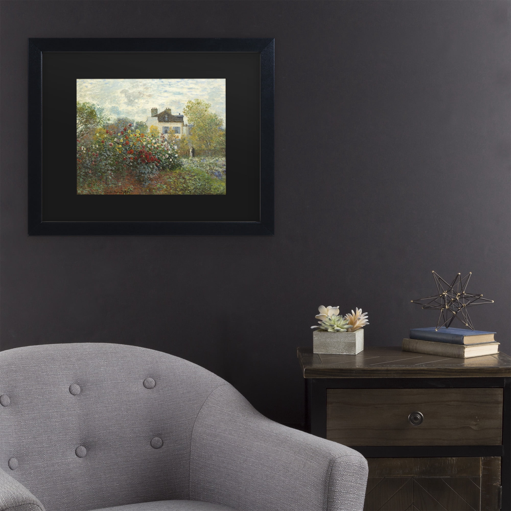 Trademark Fine Art 'The Artist's Garden at Argenteuil' Canvas Art by Claude Monet