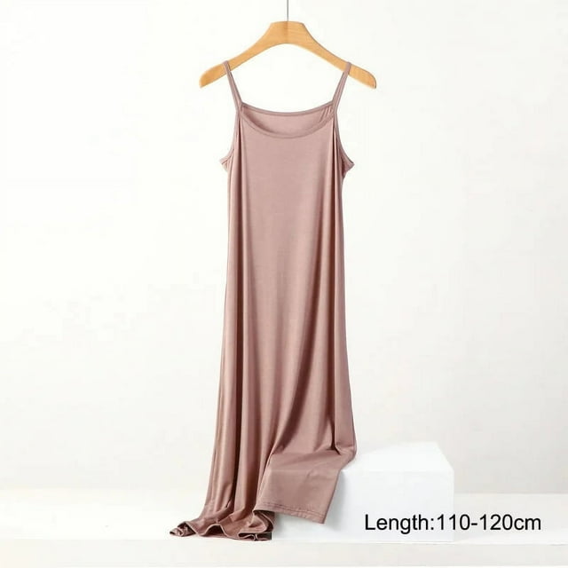 Combinaison Sans Couture en Soie Glacée pour Femmes Été Grande Taille Jupon Sans Manches Combinaison Intérieure Robes en Modal