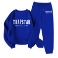 thumbnail image 1 of Trapstar Chandails Molletonnés à Col Rond pour Femmes Ensembles Manches Longues Graphiques Chandails Molletonnés pour Femmes Amples Trapstar Style de Rue Hip-hop Chandails Molletonnés à Enfiler+pantalon de Survêtement Ensemble pour Femmes de 2 Vêtements Classiques pour Femmes (Marine, G), 1 of 3