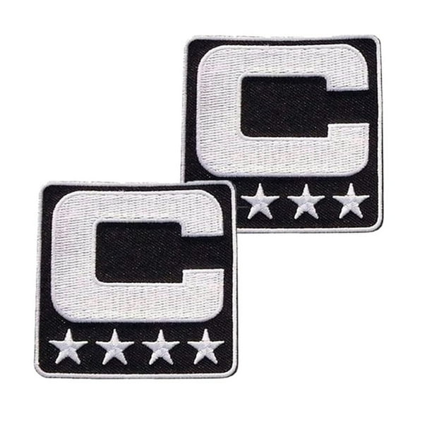 Black Captain C Patch 4 Stars Sewing On for Jersey Football, Baseball