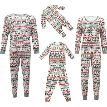 

DanceeMangoos Family Christmas Pjs Matching Sets - Christmas Pajamas for Family Plaid Sleepwear Pants Matching Xmas Pjs for Family