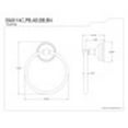 thumbnail image 2 of Kingston Brass BA9114BN 6 in. Water Onyx Towel Ring, Brushed Nickel, 2 of 2