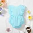 thumbnail image 2 of Actgleam Baby Girl Lace Ruffled Sleeveless Romper Summer Cotton casual Cute Jumpsuit,Blue,0-3M, 2 of 6