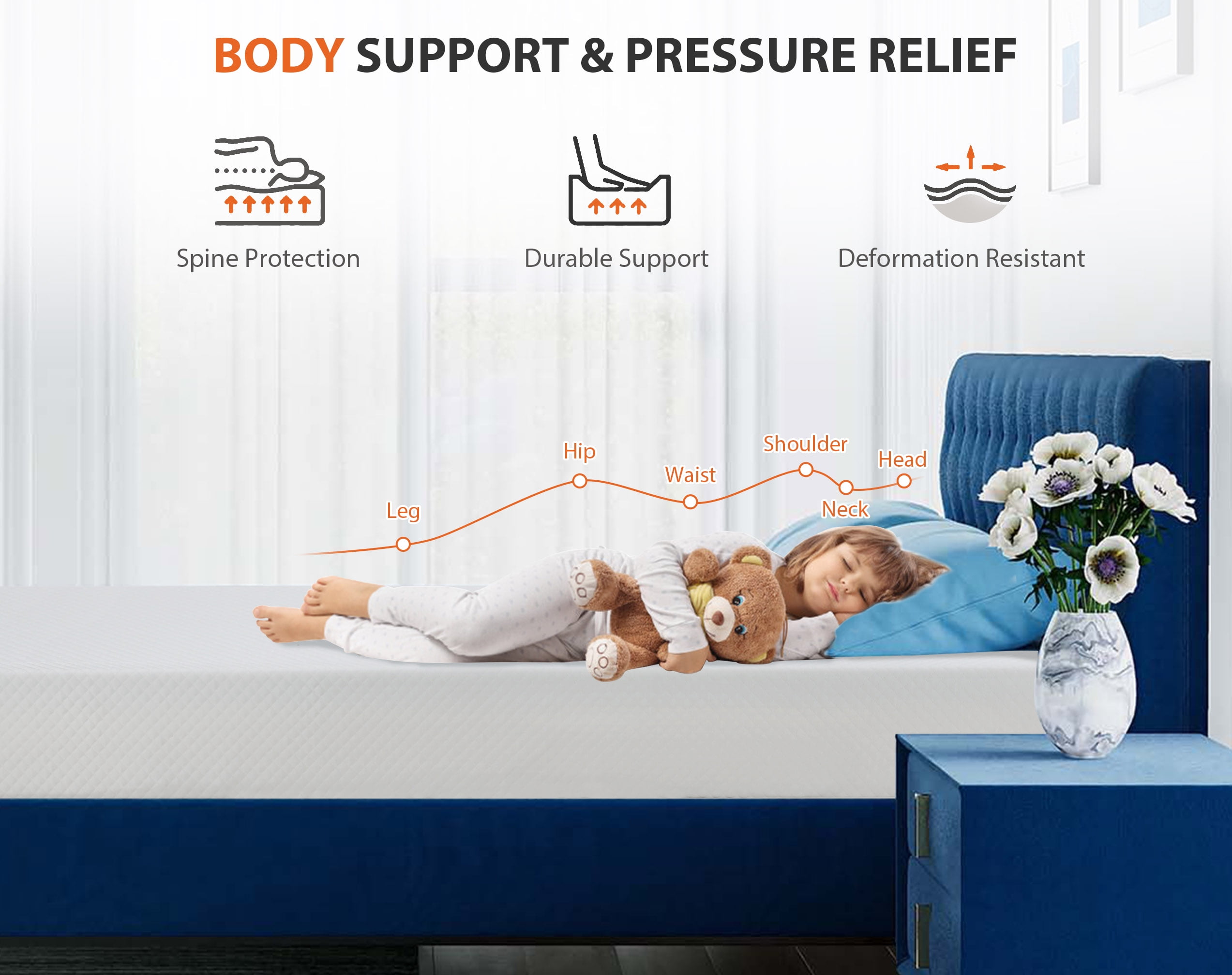 YRLLENSDAN Twin Mattress 10 Inch, Twin Memory Foam Mattress in a Box Twin Bed Mattress 10 Inch Twin Mattress Twin Memory Foam Mattress