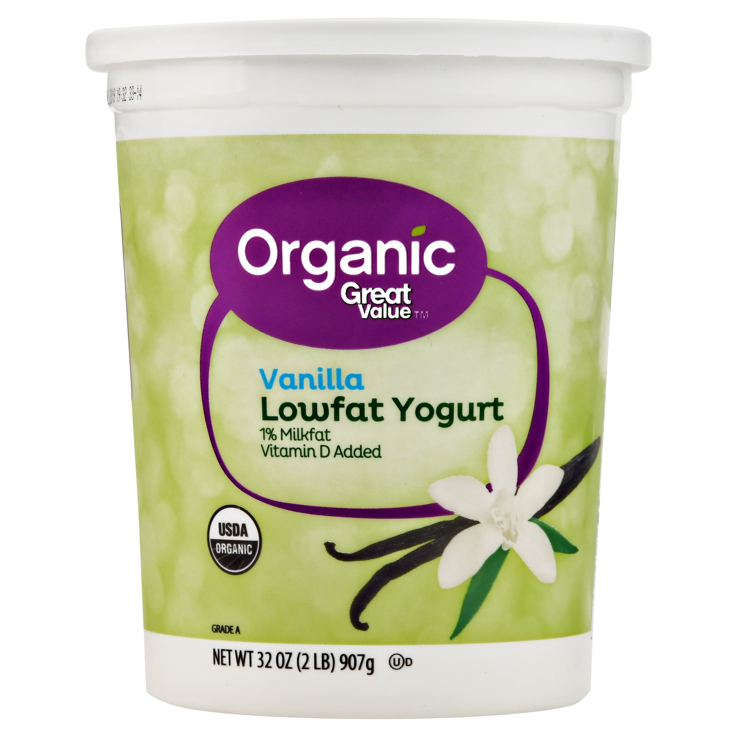 Great Value Organic Low Fat Vanilla Yogurt, 32 Oz.