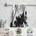 thumbnail image 6 of Coolnut Black White Palm Tree Hand Towels, Ultra Soft Absorbent Fingertip Bath Towels Breathable & Comfort Hand Towels for Bathroom Hotel, Gym and Spa 28"X 14"(2PCS), 6 of 6