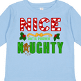 thumbnail image 4 of Inktastic Nice Until Proven Naughty with Holly and Gingerbread Man Boys or Girls Long Sleeve Toddler T-Shirt, 4 of 5