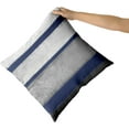 thumbnail image 3 of Navy Blue Pillow Covers 16x16 Set of 2 Light Grey Gray White Modern Abstract Art Striped Throw Pillows Farmhouse Outdoor Decorative Pillowcase Cotton Square Cushion Cover for Home Couch Bed, 3 of 6