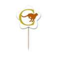 thumbnail image 1 of Leopard corriendo persiguiendo presas Selección de pastelitos Star lable Flag en palillos de dientes, 1 of 3