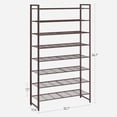 8 Tier Metal Shoe Rack, Holds Up to 40 Pairs, 11.4 Inch Depth, Bronze ...