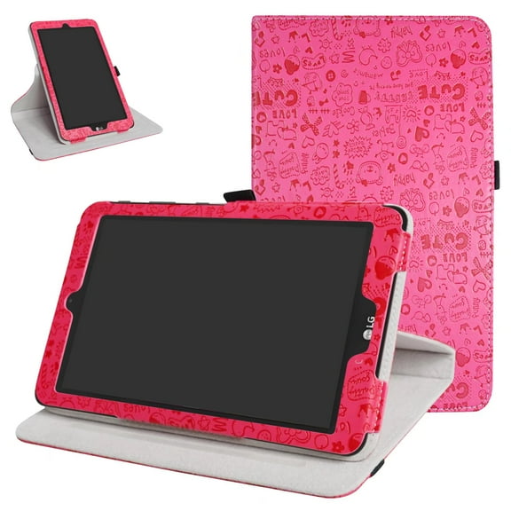 Labanema 8.0" LG G Pad X II 8.0 PLUS V530 Case, 360 Degree Rotary Stand 8.0" LG G Pad X II 8.0 PLUS V530 Cover, Anti Scratch Waterproof Protective Case for 8.0" LG G Pad X II 8.0 PLUS V530 (Rose Red)