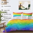 thumbnail image 4 of Rainbow Oil Painting Bedding 3 Piece Duvet Cover Set California King, Watercolor Colorful Abstract Art Soft Microfiber Comforter Cover with Zipper Closure & Pillowcases, FadeResistant Quilt Cover, 4 of 9