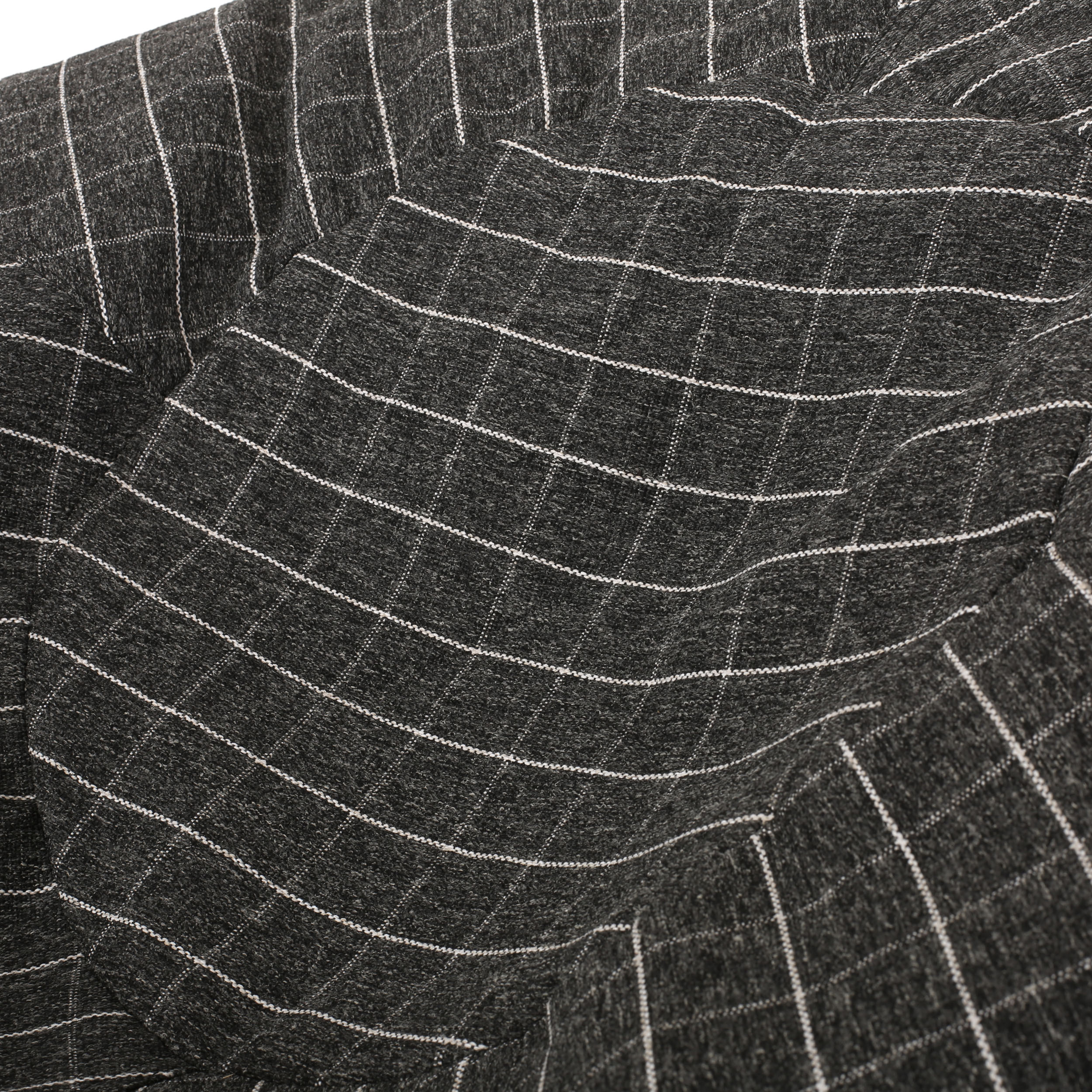Noble House Richards 5 Foot Fabric Bean Bag, Checkered Black and White