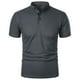 thumbnail image 1 of Camisas de Golf de los Hombres de Color Sólido 3 Botones Se Levantan Cuello, Manga Corta de Poliéster Transpirable para Oficina, Gimnasio Y Desgaste Callejero, 1 of 5