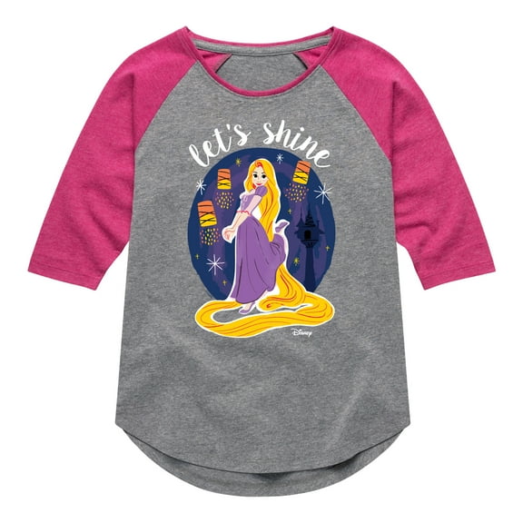 Disney - Lets Shine - Toddler & Youth Girls Raglan Graphic T-Shirt