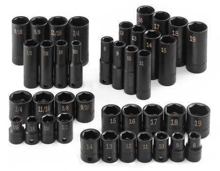 Sk Professional Tools 3 8" Drive, Impact Socket Set, 4090 by S K Hand Tools