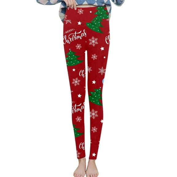 ZHOUCHANKIDS Women's Christmas Xmas Leggings Funny Tights Leggings for Women P L
