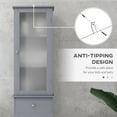 thumbnail image 3 of 67.5" Tall Slim Bathroom Storage Cabinet, Narrow Linen Tower with Acrylic Door, Drawer & Shelves, Space-Saving Gray Bathroom Organizer, 3 of 10