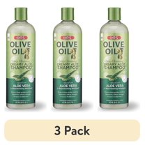 (3 pack) ORS Olive Oil Deep Cleansing Creamy Aloe Shampoo for All Hair Types, Moisturizing, 16 oz
