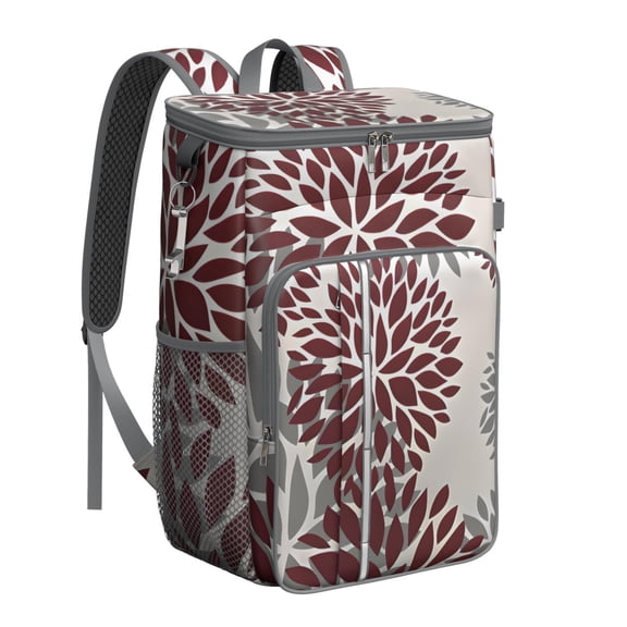 Vintage Insulated Backpack Cooler - 20L Soft Cooler Bag, Ethnic Design for Camping & Travel