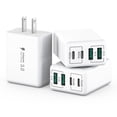 thumbnail image 1 of Paquete de 3 cargadores de pared USB C sccvee, 40 W, 4 puertos, carga rápida, 1 of 7