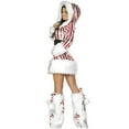 thumbnail image 4 of QueenLine Costume de Noël à Capuche d'Hiver Plus Velours Rayé Père Noël Cosplay Ensemble de Robe de Noël (Ensemble, L), 4 of 5