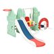 thumbnail image 3 of Set 7 en 1 de juegos para niños - Tobogán, columpio ajustable, aro de baloncesto, escalador, lanzamiento de aros, fútbol y golf - Parque infantil interior/exterior - Ideal 1-8 años - Verde, 3 of 8
