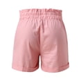 thumbnail image 6 of Shorts for Women 2026 Summer Cotton Linen Elastic High Waist Wide Straight Leg Roll Up Casual Shorts with Pockets, 6 of 8