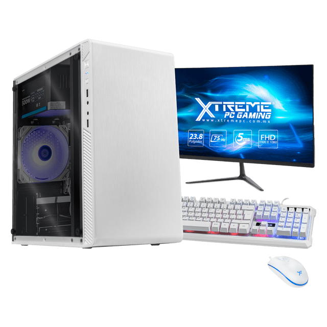 Xtreme PC Gaming AMD Radeon Vega Renoir Ryzen 5 4600G 16GB SSD 500GB Monitor 23.8 WIFI White
