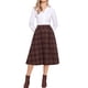 thumbnail image 2 of Falda Midi de Cuadros Vintage de Cintura Alta A-Line con Pliegues y Bolsillos para Mujeres INSPIRE CHIC Rosa Oscuro XS, 2 of 6