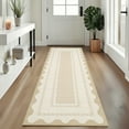 thumbnail image 2 of Gaderth 2x6 Washable Runner Rug For Living Room, Scalloped Border Non Slip Rug, Stain Resistant Low Pile Soft Indoor Carpet For Bedroom Nursery Dining Room Entryway Home Office, 2 of 8