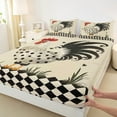 thumbnail image 3 of Manfei Rooster Print Twin Sheet Sets for Teen, Kawaii Farmhouse Animal Twin Fitted Sheet, Rustic Buffalo Flat Sheet, Microfiber Bedroom Decor, 3 Pieces, 3 of 7