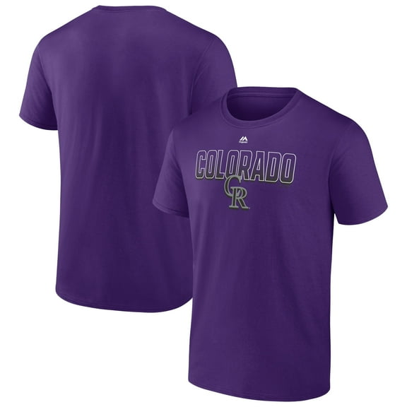 Men's Majestic Purple Colorado Rockies Fast-Paced T-Shirt