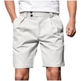 thumbnail image 2 of Sakmal Shorts Men Knee Length Chino Khaki with Pockets 9 Inch Beige Beach Solid Mens Shorts L, 2 of 8