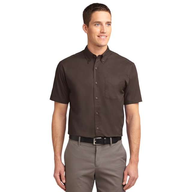 Camisa Port Authority® Tall de manga corta de fácil cuidado. TLS508 Café en grano 3XLT Autoridad Portuaria TLS508