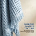 thumbnail image 3 of Unique Bargains Soft Absorbent Cotton Waffle Bath Towel Blue/Yellow 71"x35", 3 of 7