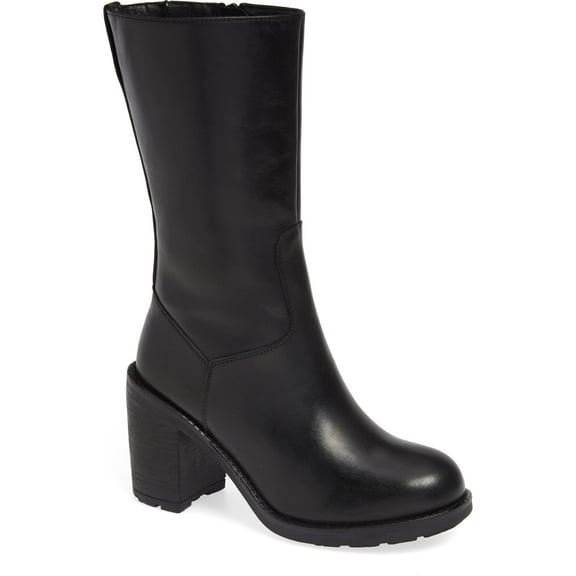 LFL by Lust for Life Magnum Round Toe Grungy Lug Sole Chunky Stacked Heel Boot (Black, 9)