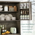 thumbnail image 4 of Yeahumalia 71'' Tall Kitchen Pantry Storage Hutch Cabinet with Doors and Shelves, Grey Oak, 4 of 9