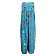 thumbnail image 4 of 2DXuixsh Combinaison pour Femmes Mode Col Rond Imprimé Combinaisons Sans Manches Bouton Combinaison Pantalon Droit Poche Combinaisons Bleu Taille TTG, 4 of 5