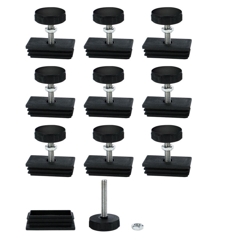 Leveling Feet 30 x 60mm Rectangle Tube Inserts Kit Furniture Glide
