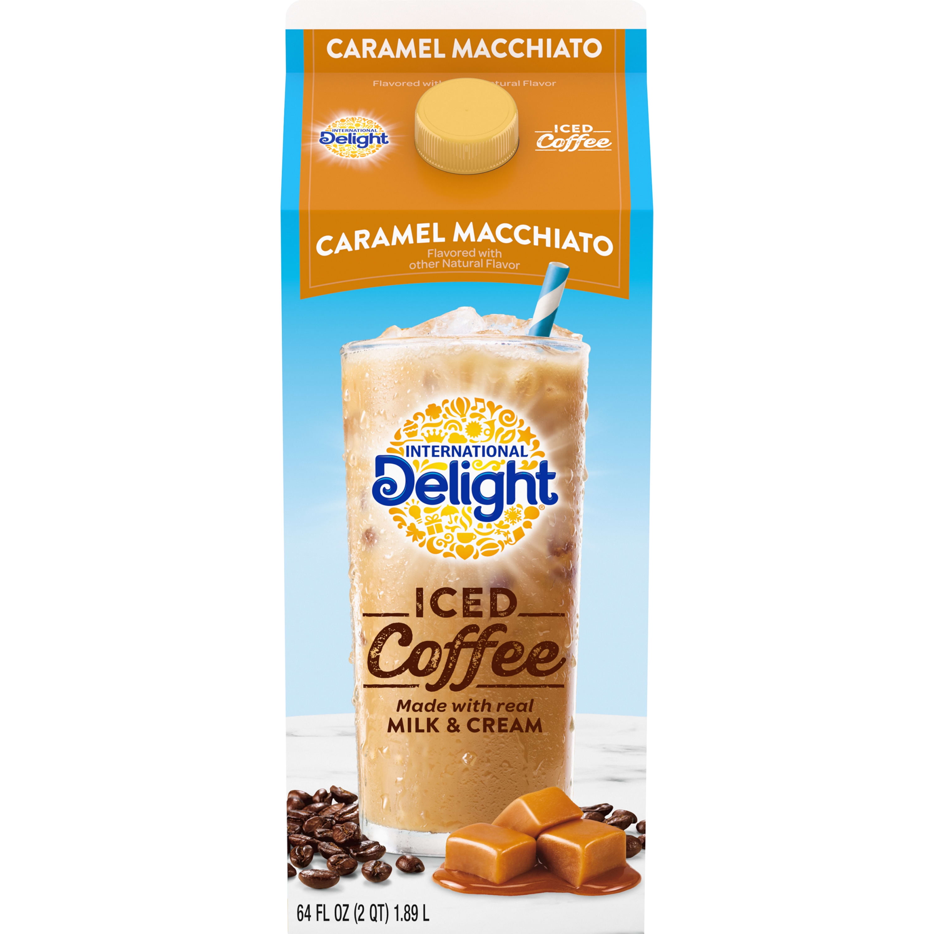 medium iced caramel macchiato dunkin caffeine