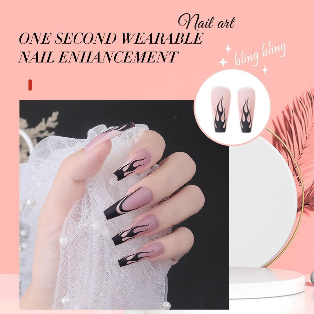 Black Flame French Ballet Female Butterfly Ballet False Nails B3Y0 R7D6