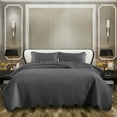 thumbnail image 4 of Moonlight20015 3 Piece Quilt Set Lightweight Ultrasoft Microfiber Bedding Gray Color Queen, 4 of 12