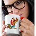 thumbnail image 2 of 3drose, Funny Retro Style Red Macaw Parrot Animal Bird Cartoon Dancing in Hawaiian Shorts Cartoon, 11oz Two-tone Red Mug, 2 of 6