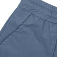 thumbnail image 6 of hopeusnice Mens Loose Wrinkled with Pockets Workout Casual Beach Cotton Linen Wide Leg Lounge Trousers Activewear Solid Color Elastic Waist Drawstring Fashion Summer Pants Blue XL, 6 of 6